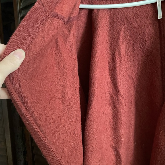 Free People Willow Hooded Cardigan Wine Long Sleeve Tie Belt Oversized - Picture 6 of 8